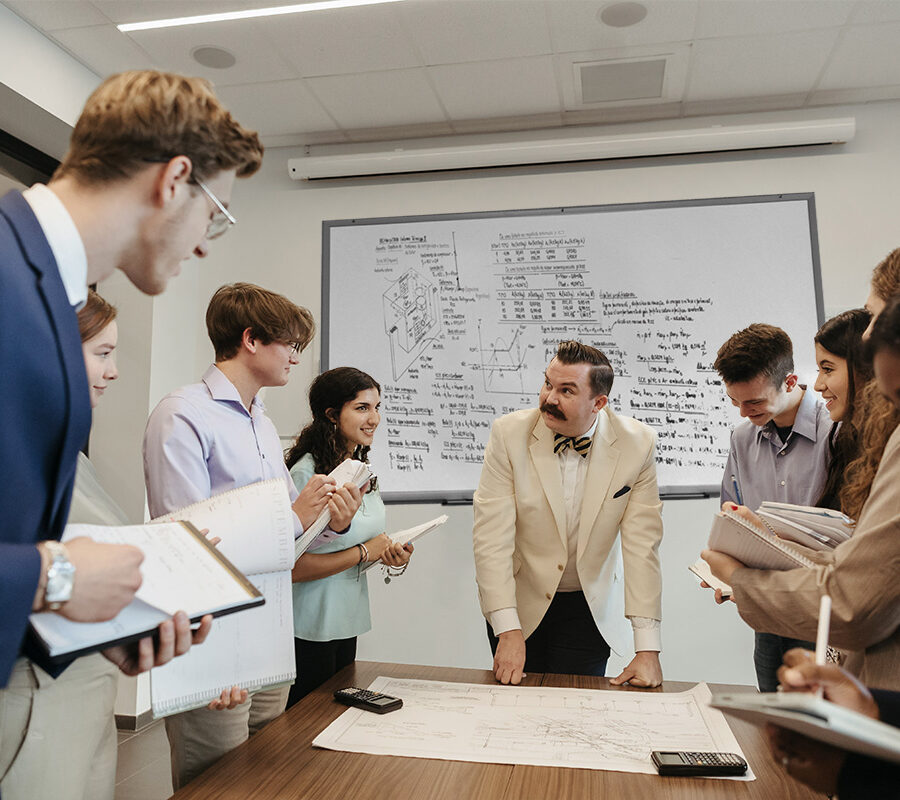 PBA students participate in discussion during a classroom presentation.